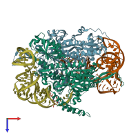 PDB entry 5e6m coloured by chain, top view.