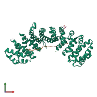 PDB entry 5e6q coloured by chain, front view.