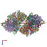 PDB entry 5e79 coloured by chain, top view.