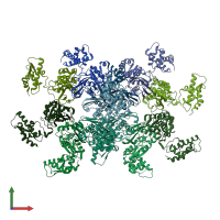 PDB entry 5e7s coloured by chain, front view.