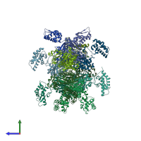 PDB entry 5e7s coloured by chain, side view.