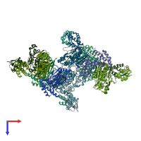 PDB entry 5e7s coloured by chain, top view.