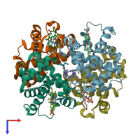 PDB entry 5e83 coloured by chain, top view.