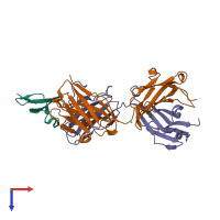 PDB entry 5e8d coloured by chain, top view.