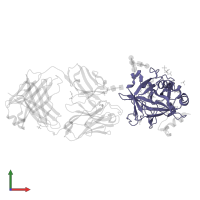 Thrombin heavy chain in PDB entry 5e8e, assembly 1, front view.