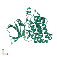 PDB entry 5e8y coloured by chain, front view.