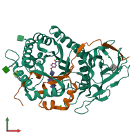 PDB entry 5e97 coloured by chain, front view.