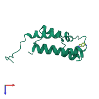 PDB entry 5e9l coloured by chain, top view.