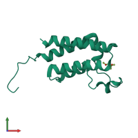 PDB entry 5e9y coloured by chain, front view.