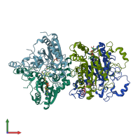 PDB entry 5ea2 coloured by chain, front view.