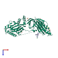 PDB entry 5ea6 coloured by chain, top view.