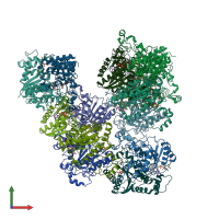 PDB entry 5eai coloured by chain, front view.