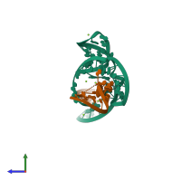 PDB entry 5eao coloured by chain, side view.