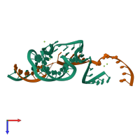 PDB entry 5eao coloured by chain, top view.