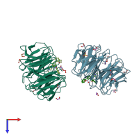 PDB entry 5ear coloured by chain, top view.