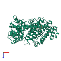 PDB entry 5eau coloured by chain, top view.