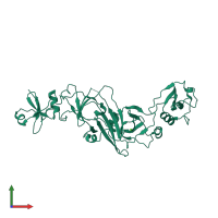 PDB entry 5ebc coloured by chain, front view.