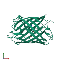 PDB entry 5ebj coloured by chain, front view.