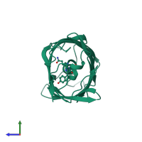 PDB entry 5ebj coloured by chain, side view.