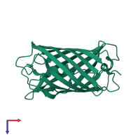 PDB entry 5ebj coloured by chain, top view.