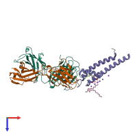 PDB entry 5ebw coloured by chain, top view.