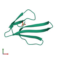 PDB entry 5ebx coloured by chain, front view.