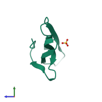 PDB entry 5ebx coloured by chain, side view.