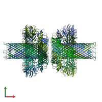 PDB entry 5ec5 coloured by chain, front view.