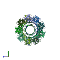 PDB entry 5ec5 coloured by chain, side view.
