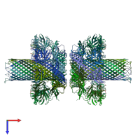 PDB entry 5ec5 coloured by chain, top view.