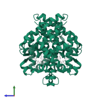 Retinoic acid receptor RXR-alpha in PDB entry 5ec9, assembly 1, side view.