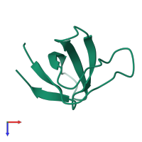 PDB entry 5eca coloured by chain, top view.