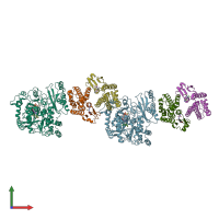 PDB entry 5eci coloured by chain, front view.