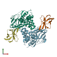 PDB entry 5ecj coloured by chain, front view.