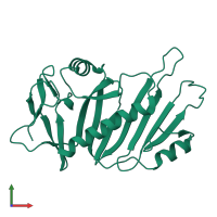 PDB entry 5edj coloured by chain, front view.