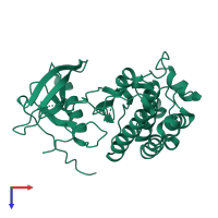 PDB entry 5edp coloured by chain, top view.