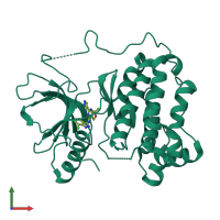 PDB entry 5edq coloured by chain, front view.