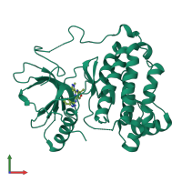 PDB entry 5edr coloured by chain, front view.