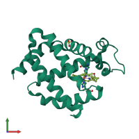 PDB entry 5eet coloured by chain, front view.