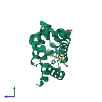 PDB entry 5eet coloured by chain, side view.