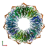 PDB entry 5ef0 coloured by chain, front view.