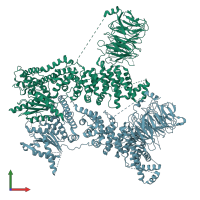 PDB entry 5ef5 coloured by chain, front view.