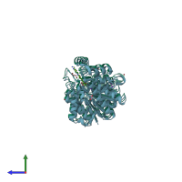 PDB entry 5efh coloured by chain, side view.