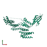 PDB entry 5efr coloured by chain, front view.