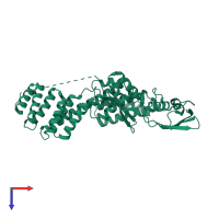 PDB entry 5efr coloured by chain, top view.
