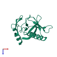 PDB entry 5efx coloured by chain, top view.