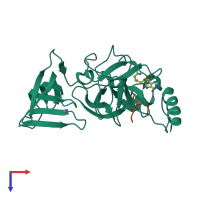 PDB entry 5eg2 coloured by chain, top view.