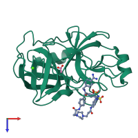 PDB entry 5eg4 coloured by chain, top view.