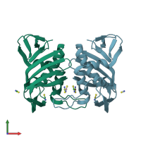 PDB entry 5eg8 coloured by chain, front view.