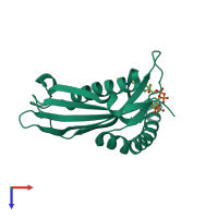 PDB entry 5egj coloured by chain, top view.